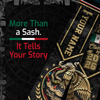 Custom Mexico Mexican Stole 2026, Graduation Sash for College Graduate