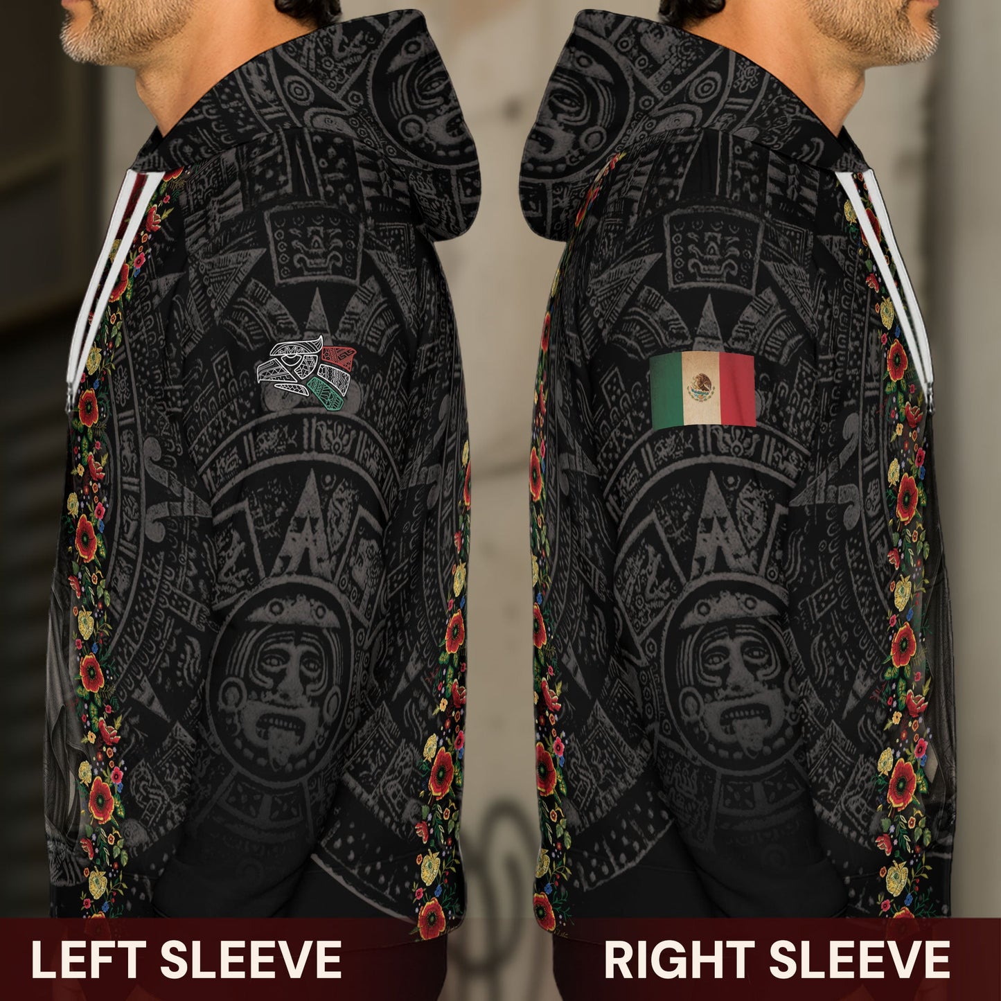 Virgin of Guadalupe Mexico Flag Aztec Faith Hoodie 3-Pack Bundle – Guadalupe Eagle Flame Warrior + Guadalupe Floral Heritage + Mexican Flag Aztec Faith