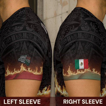 Virgin of Guadalupe Flame Mexico Flag Aztec Heritage Shirt