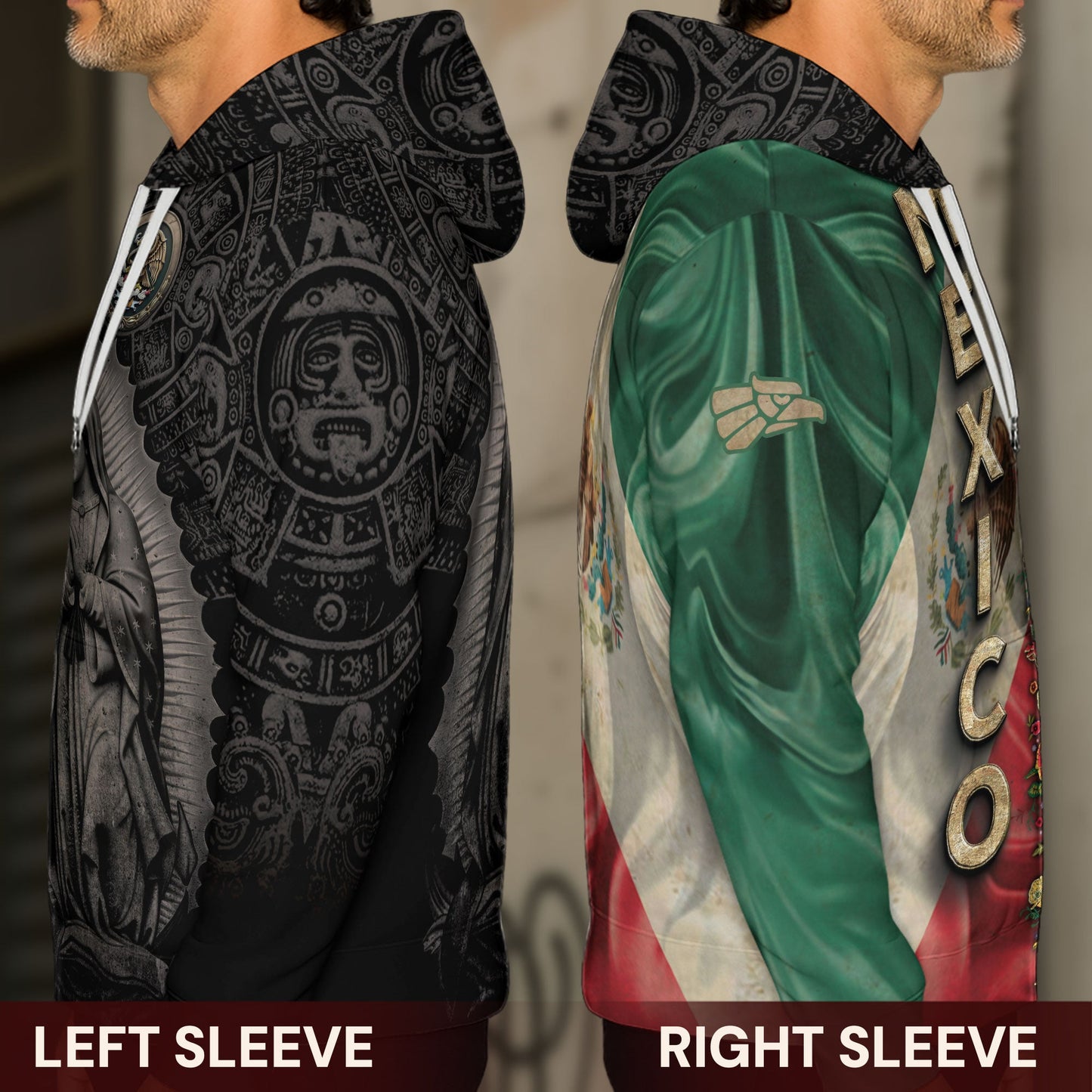 Virgin of Guadalupe Mexico Flag Aztec Faith Hoodie 3-Pack Bundle – Guadalupe Eagle Flame Warrior + Guadalupe Floral Heritage + Mexican Flag Aztec Faith