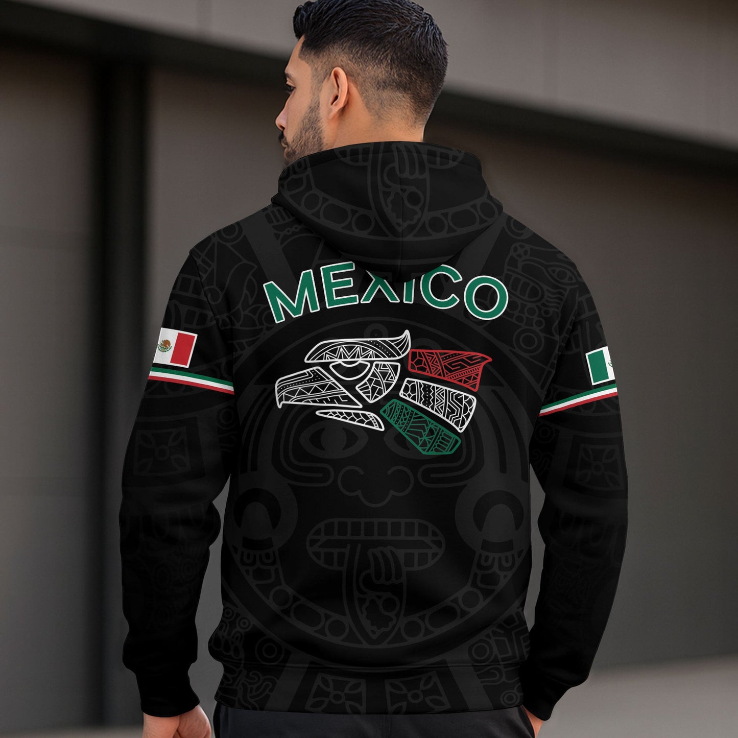 Mexican Mechanical Eagle Snake Aztec Heritage Mens Sudadera De Mexico Hoodie