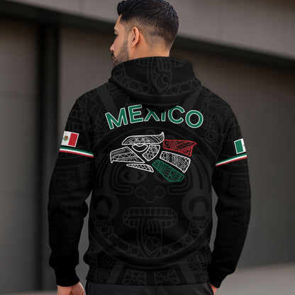 Mexican Mechanical Eagle Snake Aztec Heritage Mens Sudadera De Mexico Hoodie