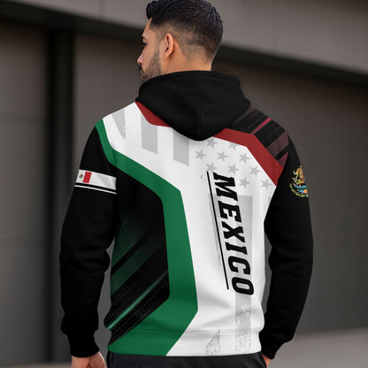 Mexico Pride Black Eagle Snake National Flag Heritage Mens Sudadera De Mexico Hoodie