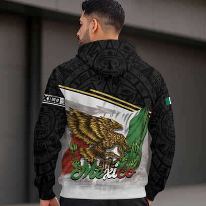 Mexico Eagle Snake Flag Graphic Art Heritage Mens Sudadera De Mexico Hoodie