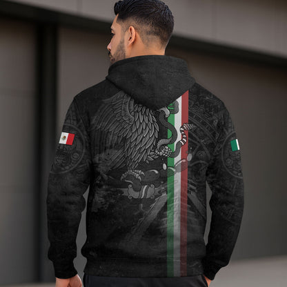 Mexican Aztec Goddess Pyramid National Flag Mens Sudadera De Mexico Hoodie