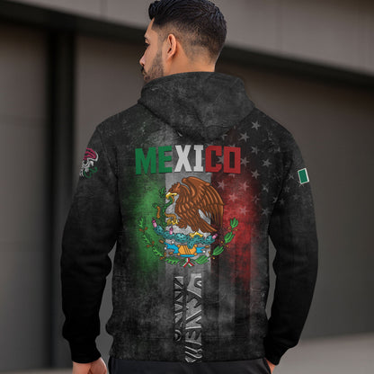 Mexican Warrior Aztec Eagle Snake Pyramid Mens Sudadera De Mexico Hoodie