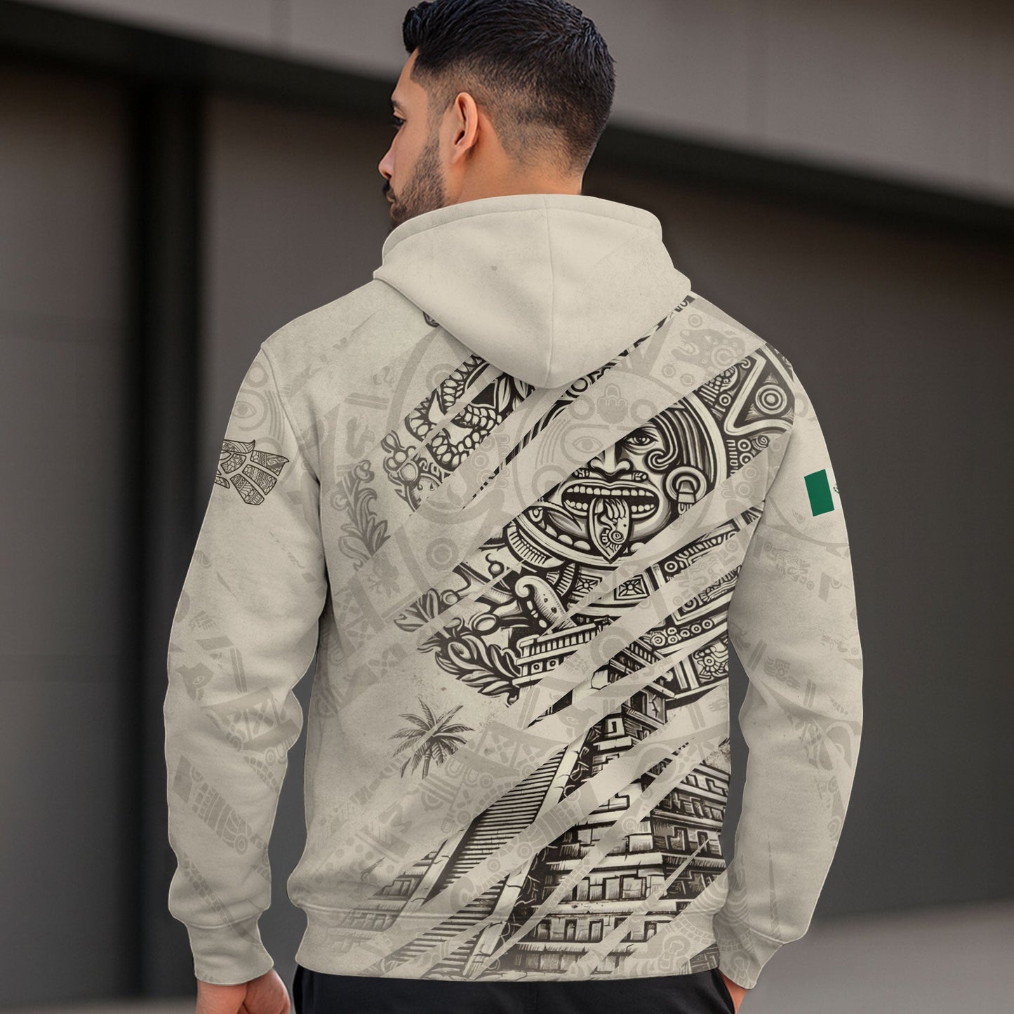 Mexican Aztec Warrior Pyramid Heritage Mens Sudadera De Mexico Logo Hoodie