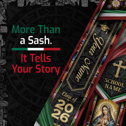 Custom Mexican Graduation Stole 2026 Personalized Mexico Graduation Sash Custom Graduation Stoles
