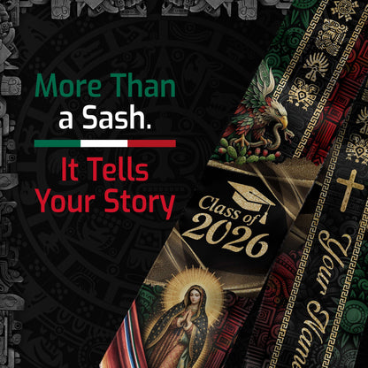 Mexican Graduation Sash 2026 Custom Graduation Stole Personalized Stoles for Graduation Mexico