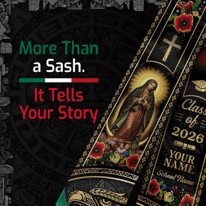 Custom Proud Mexican Graduation Stole 2026 Personalized Mexican Graduation Sash Custom Graduation Stoles 2026 Mexico Graduation Sash