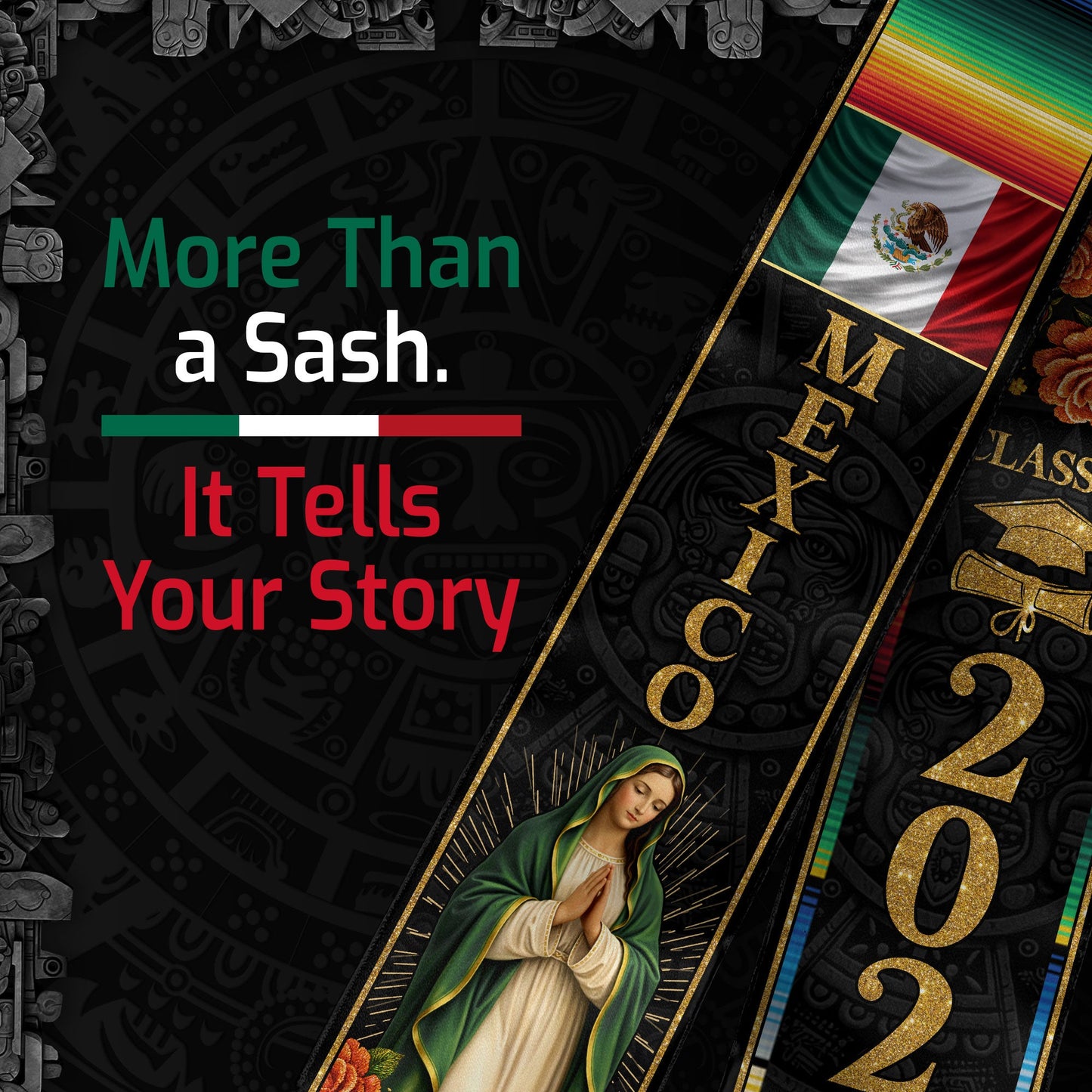 TEST BUNDLE - Class of 2026 Mexican Graduation Stole Mexican American Flag Sash for Graduation (Copy)