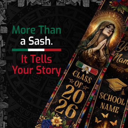 Mexican Graduation Stole 2025 Custom Name Mexico Graduation Sash Personalized