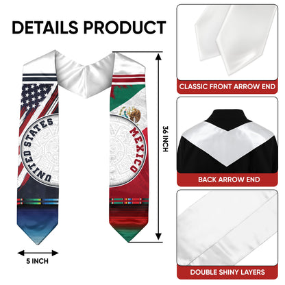 Graduation Sash Mexican Mexico 2026, Stole for Class Graduate