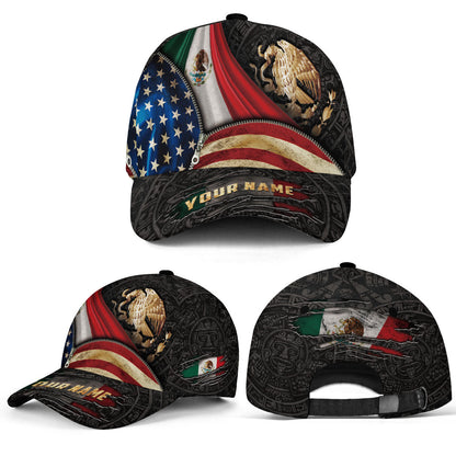 Custom Mexico Aztec Heritage Hat 3-Pack Bundle – Flag Eagle Aztec Map + Flag Eagle Serpent + Mexico USA Flag Eagle Roots Unity