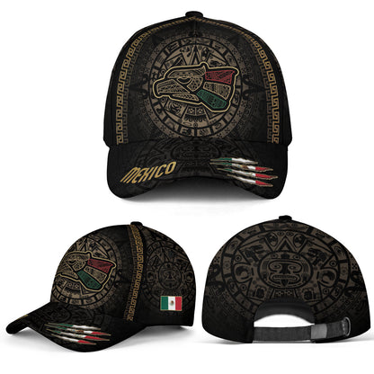 Mexico Aztec Heritage Hat 3-Pack Bundle – Eagle Symbol Calendar + Mexico Flag Eagle Calendar + Warrior Skull Eagle Pride Roots
