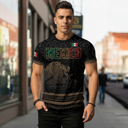 Mexico Aztec Eagle Gold Heritage Warrior Spirit Pride Legacy Shirt