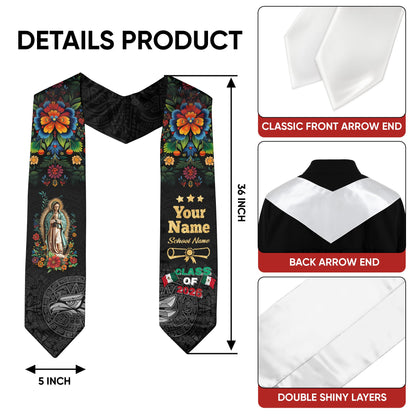 Custom Mexican Graduate Stole 2026, Personalized Mexico Sash for Graduation