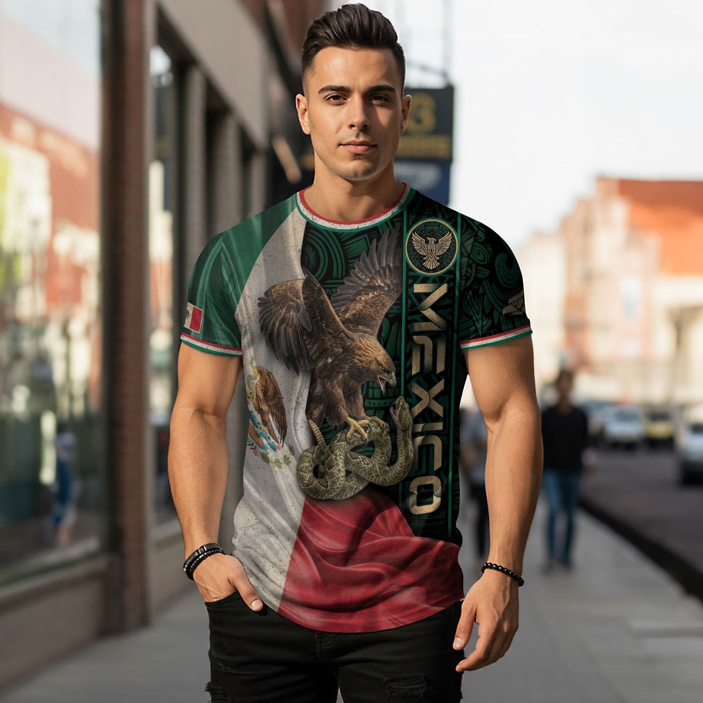 Mexico Flag Eagle Serpent Aztec Heritage National Pride Identity Shirt