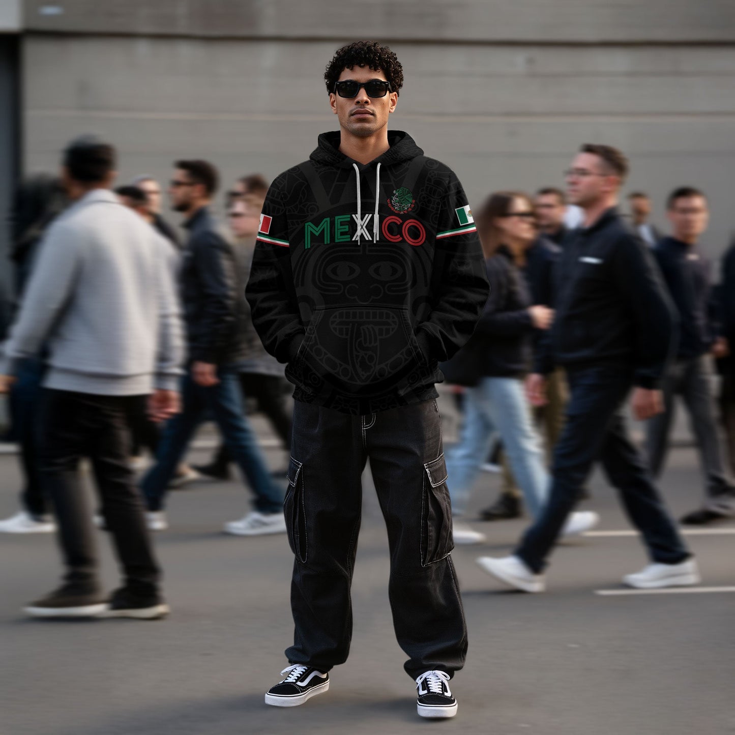 Mexican Mechanical Eagle Snake Aztec Heritage Mens Sudadera De Mexico Hoodie