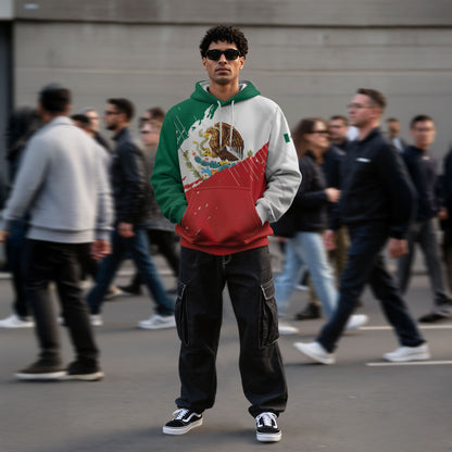 Mexican Flag Eagle Snake National Heritage Cultural Mens Sudadera De Mexico Hoodie