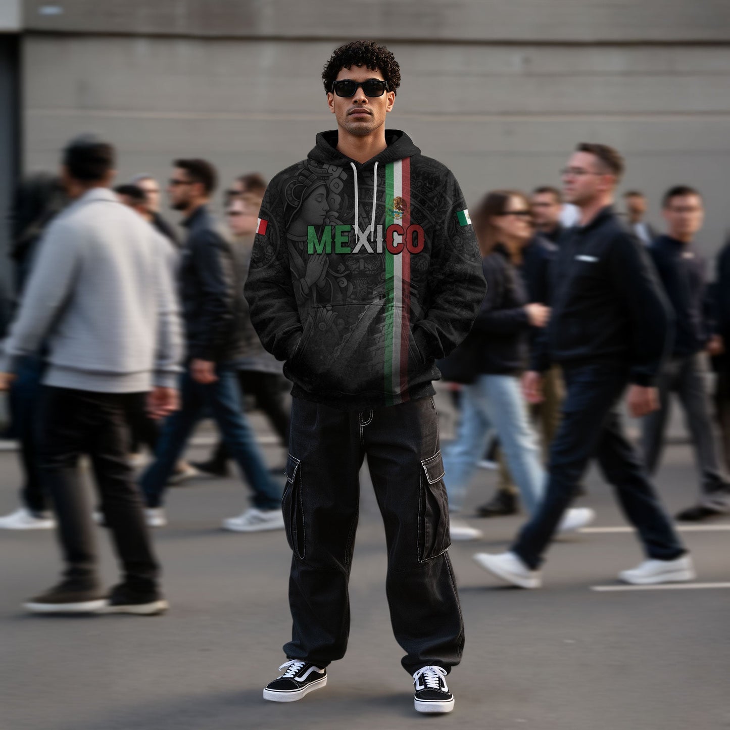 Mexican Aztec Goddess Pyramid National Flag Mens Sudadera De Mexico Hoodie