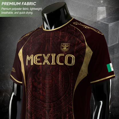 Mexico National Heritage Soccer Jersey Red Gold, Timeless Pride and Tradition