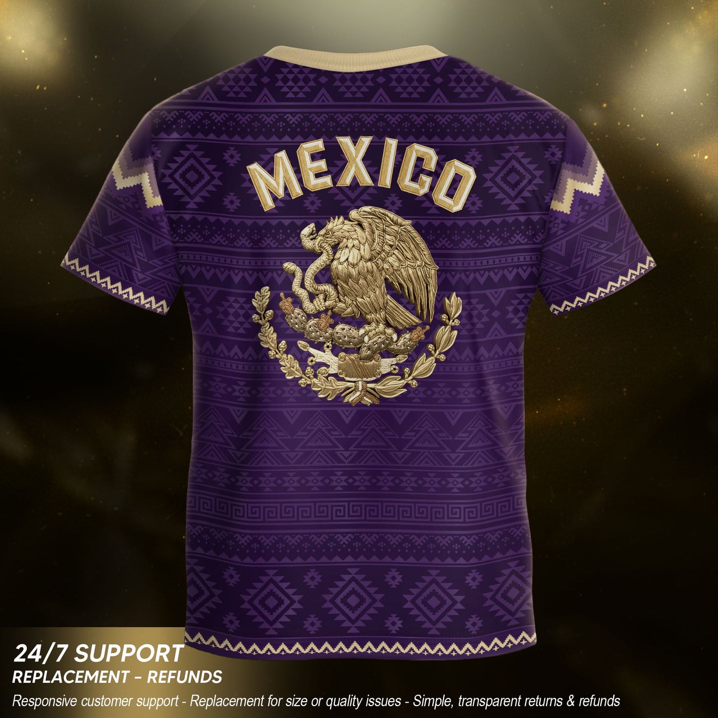 Mexico Soccer Jersey Kids Set Aztec Warrior Purple Gold Mexican Football