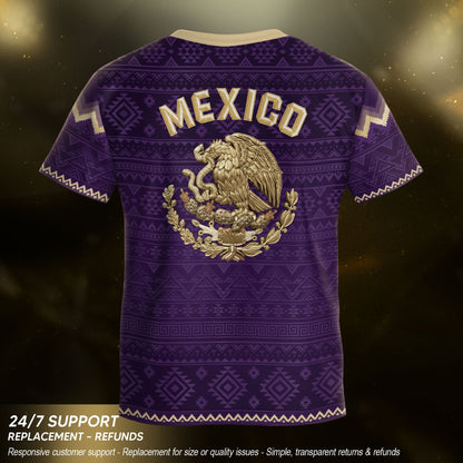 Mexico Soccer Jersey Kids Set Aztec Warrior Purple Gold Mexican Football