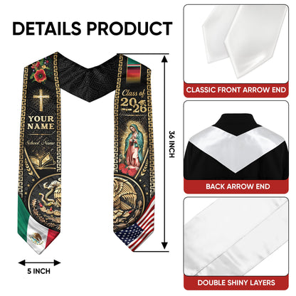 Custom Mexican Graduation Stole 2026 Personalized Mexican Graduation Sash Custom Graduation Stoles