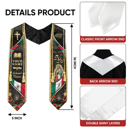 Custom Mexican Graduation Stole 2026 Proud Mexican Graduation Sash Personalized Graduation Stoles Mexico Graduation Sash Customize