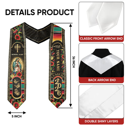 Custom Proud Mexican Graduation Stole 2026 Personalized Mexican Graduation Sash Custom Graduation Stoles Mexico Graduation Sash