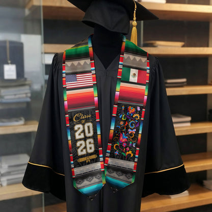 Mexican Stole 2026 Graduation, Mexico Sash for High School and College, Class of 2026