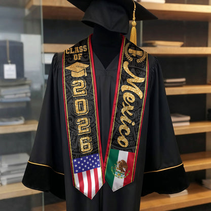 Mexico Stole 2026 Graduation, Mexican Sash for Graduation Ceremony, Class of 2026 Gift
