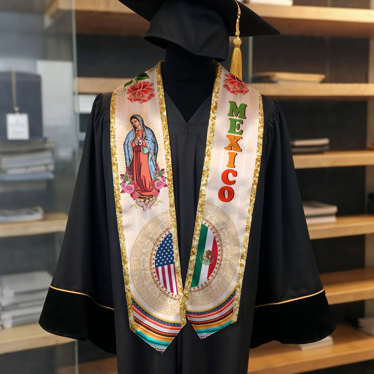 Mexico Sash 2026, Mexican Graduation Stole for High School and College, Senior Class