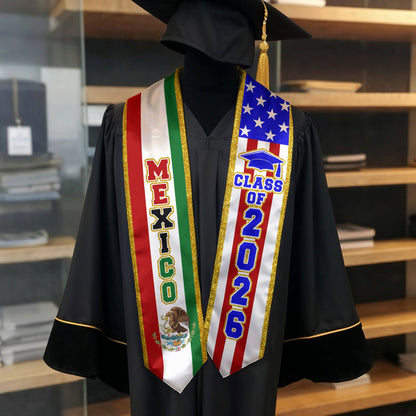 Mexico Mexican Stole 2026, Class of 2026 Graduation Sash