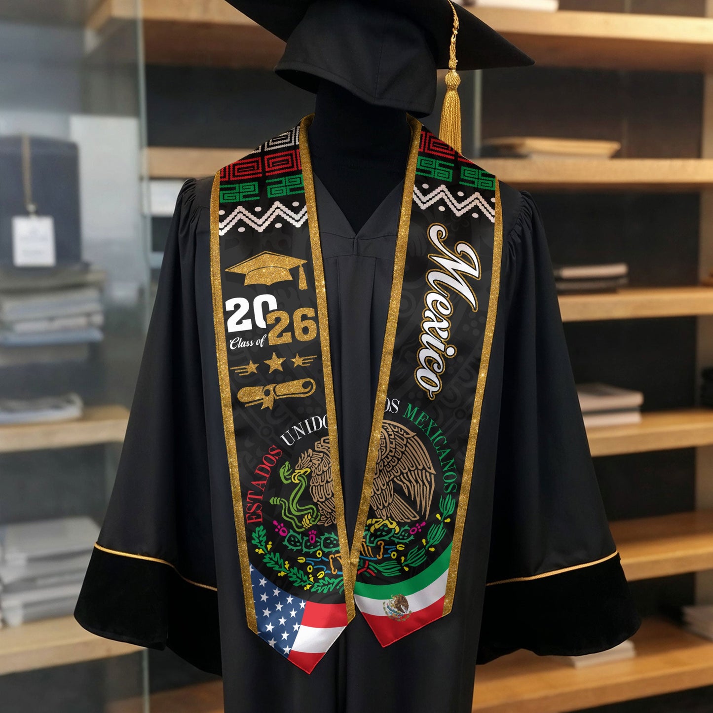 Mexico 2026 Stole, Mexican Sash for Graduation Outfit