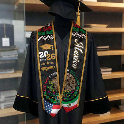 Mexico 2026 Stole, Mexican Sash for Graduation Outfit