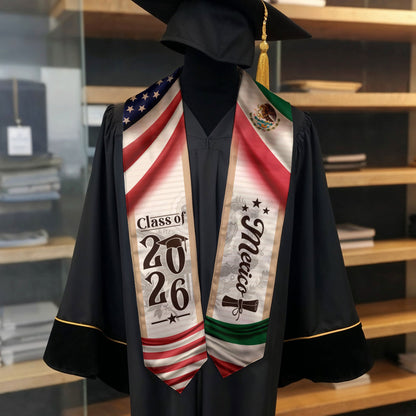 Mexican Graduation Sash Mexico 2026, Stole for Graduate Ceremony