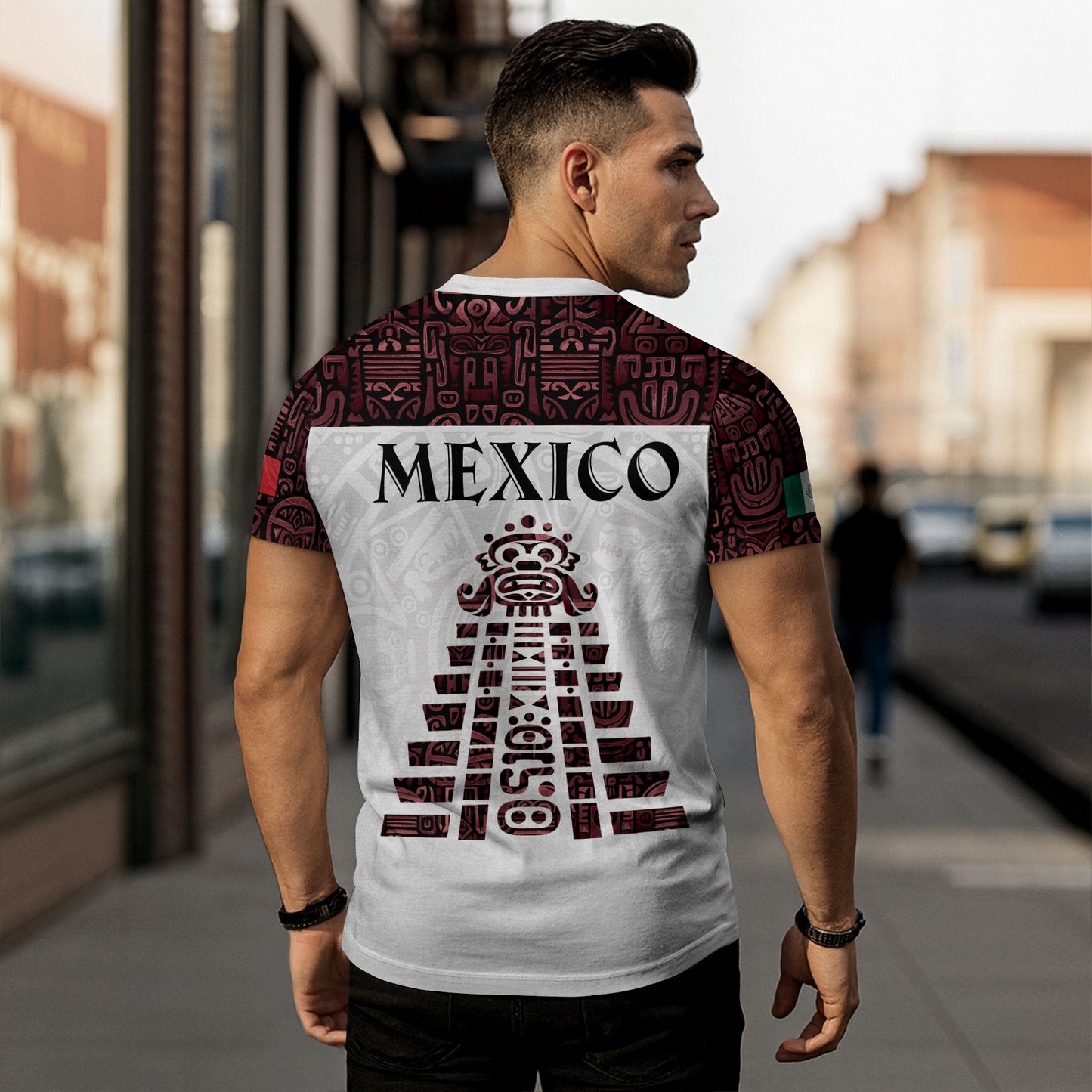 Mexico Aztec Heritage Shirt 3-Pack Bundle – Sun Stone Black Pattern + Pyramid Warrior Spirit + Flag Eagle Serpent National Pride
