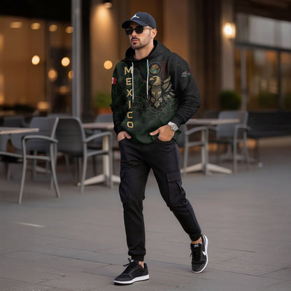Mexico Eagle Emblem & Map Heritage Design Hoodie