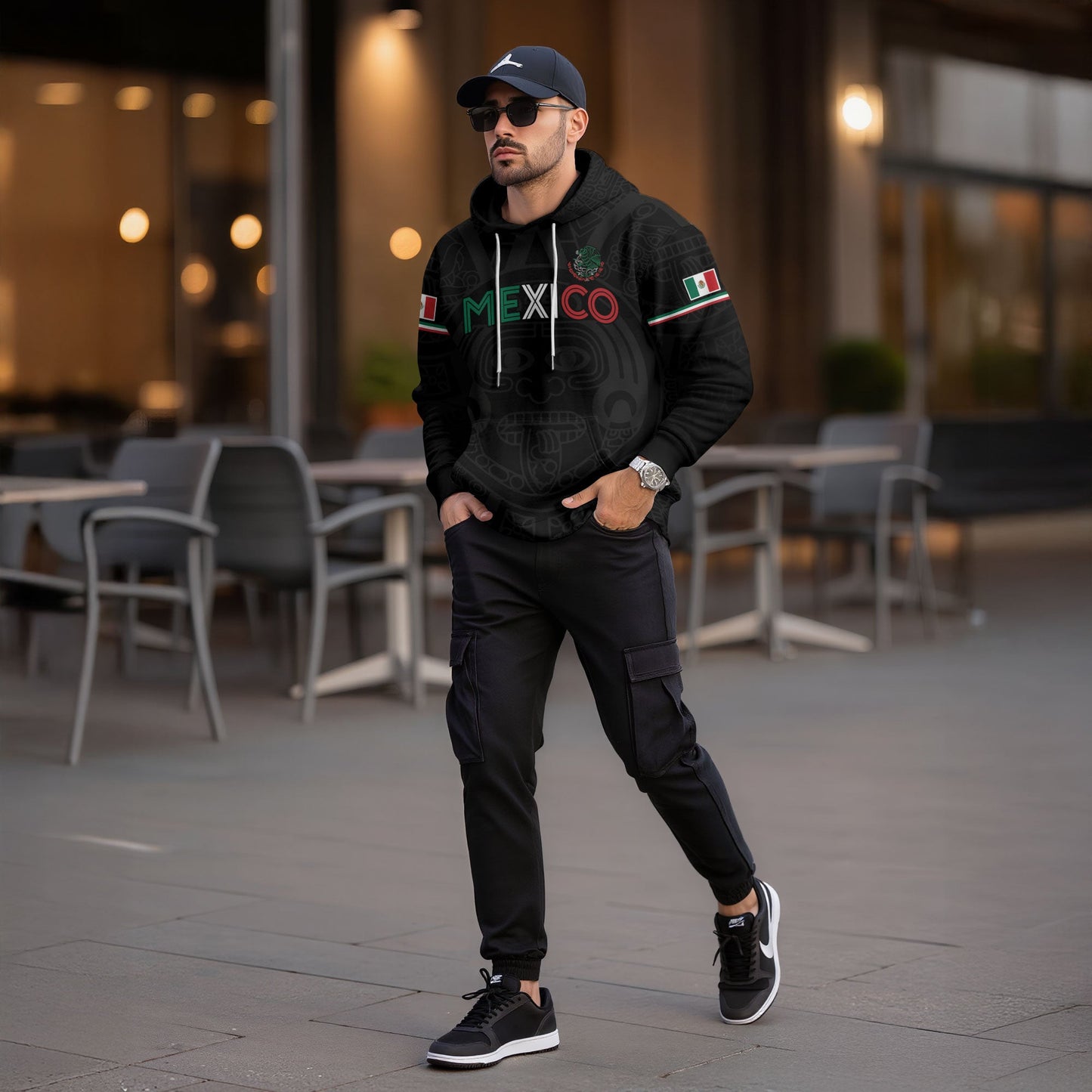 Mexican Mechanical Eagle Snake Aztec Heritage Mens Sudadera De Mexico Hoodie