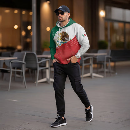Mexican Flag Eagle Snake National Heritage Cultural Mens Sudadera De Mexico Hoodie