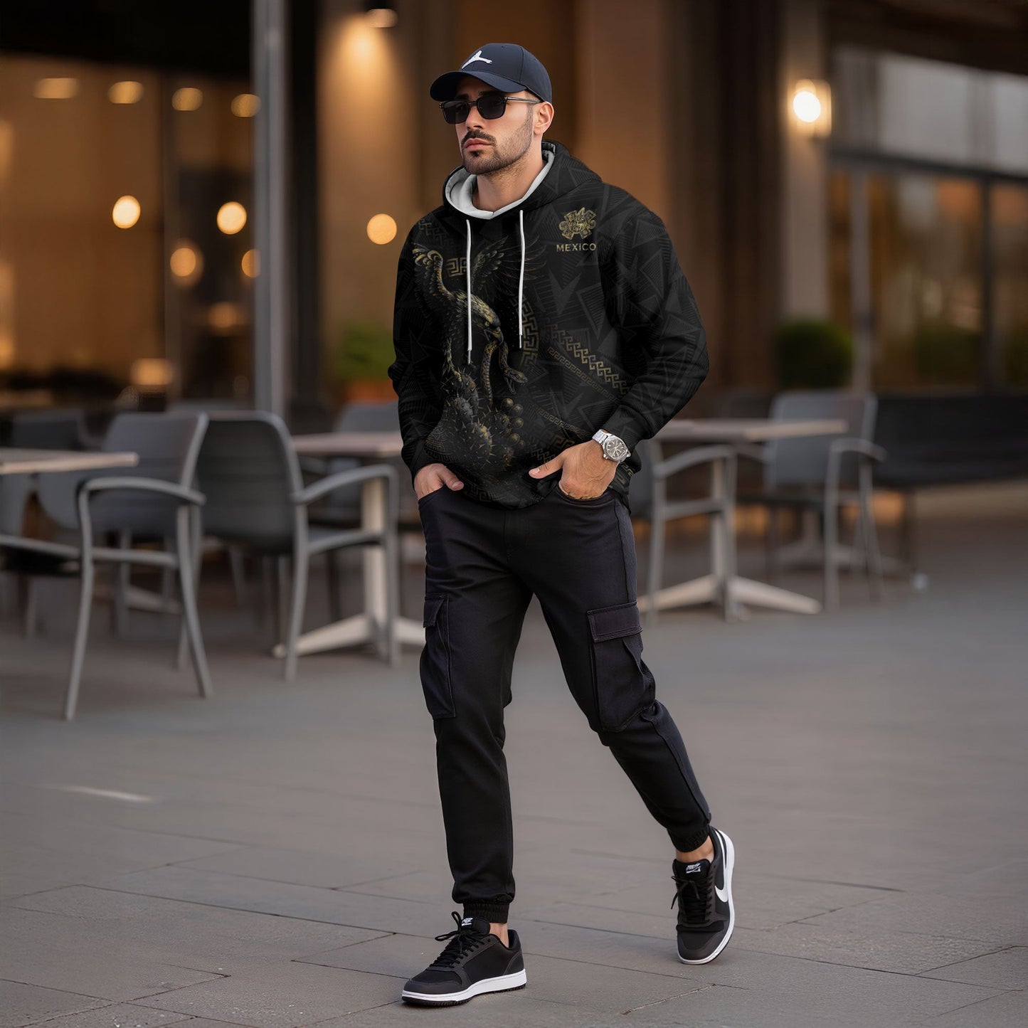 Sudadera De Mexico Aztec Golden Eagle Cultural Heritage Graphic Para Hombre Hoodie