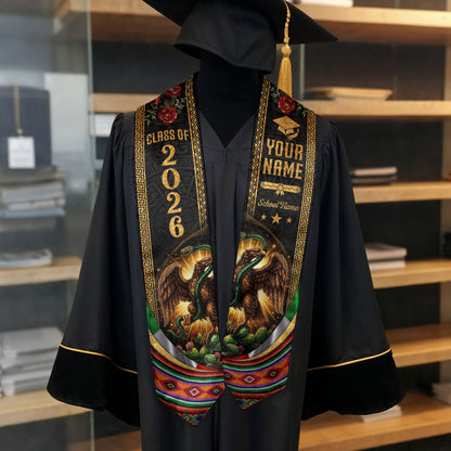 Mexican Graduation Stole 2026 – Custom Mexican Flag Graduation Sash, Mexican Stoles for Graduation