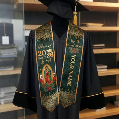 Mexican Graduation Stole 2026 Personalized Mexican Graduation Sash, Mexican Flag Stole