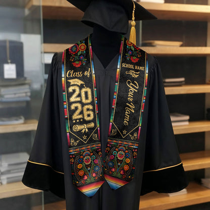 Mexican Graduation Stole Custom 2026 Mexican Graduation Sash, Mexican Stoles for Graduation