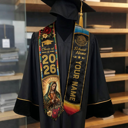 Custom Mexican Graduation Stole 2026 Personalized Mexico Graduation Sash Stoles for Graduation