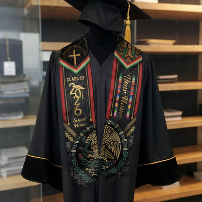 Mexican Style Graduation Stole 2026 Custom Graduation Sash Personalized Stoles for Graduation Mexico