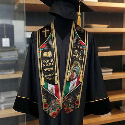 Custom Mexican Graduation Stole 2026 Proud Mexican Graduation Sash Personalized Graduation Stoles Mexico Graduation Sash Customize
