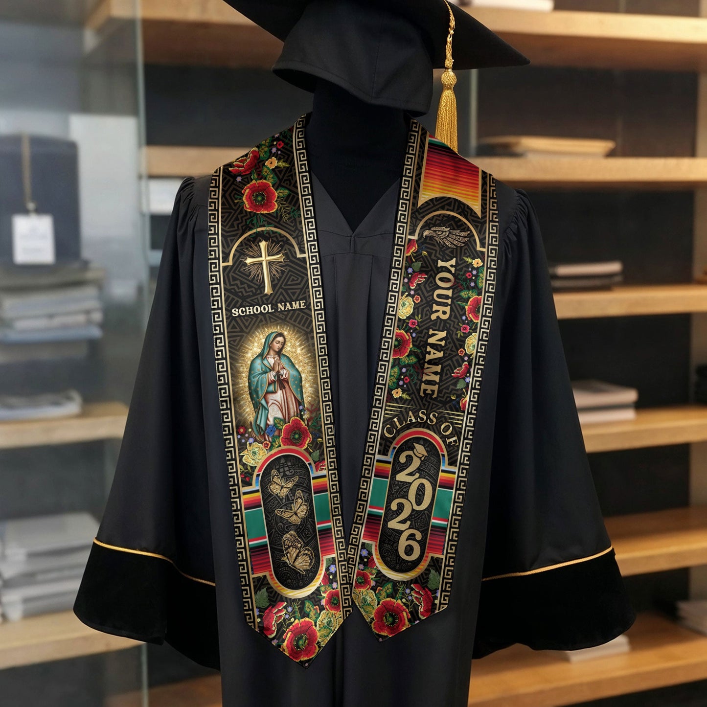 Custom Proud Mexican Graduation Stole 2026 Personalized Mexican Graduation Sash Custom Graduation Stoles Mexico Graduation Sash